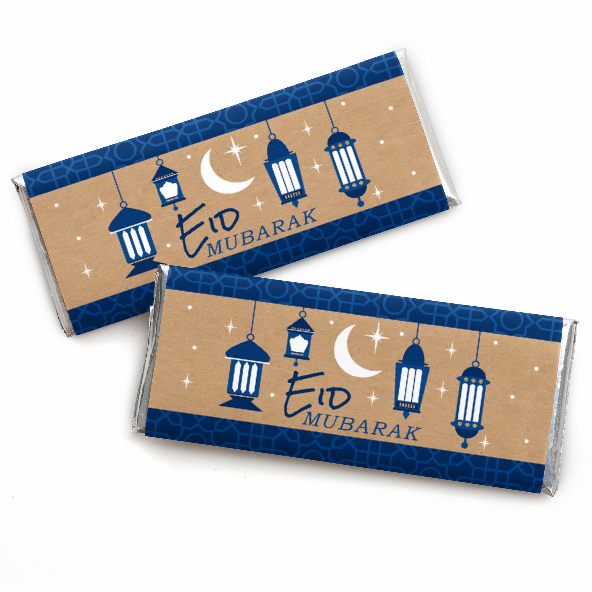 Ramadan - Candy Bar Wrapper Eid Mubarak Favors Set Of 24