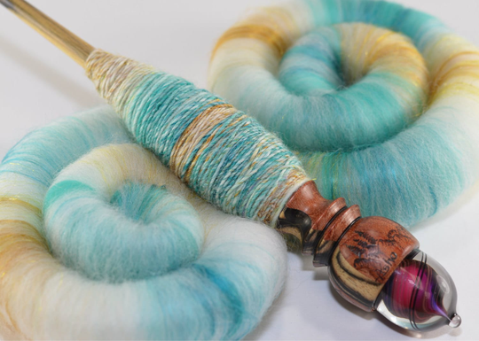 Sweet Rolls - Rolags Hand Blended For Spinning 1 Oz Increments "Osaka Castle"