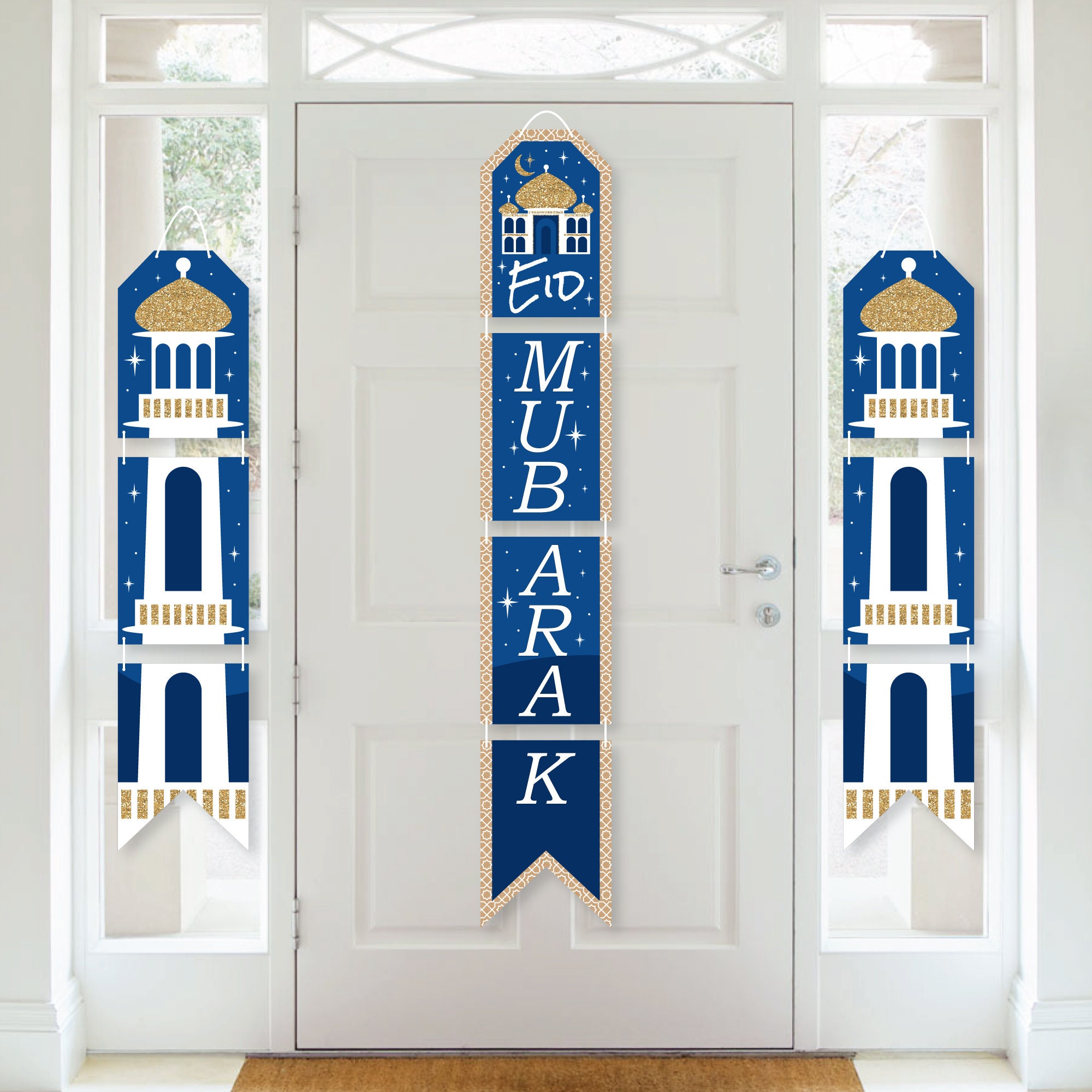 Ramadan - Hanging Vertical Paper Door Banners Eid Mubarak Party Wall Decoration Kit Indoor Decor