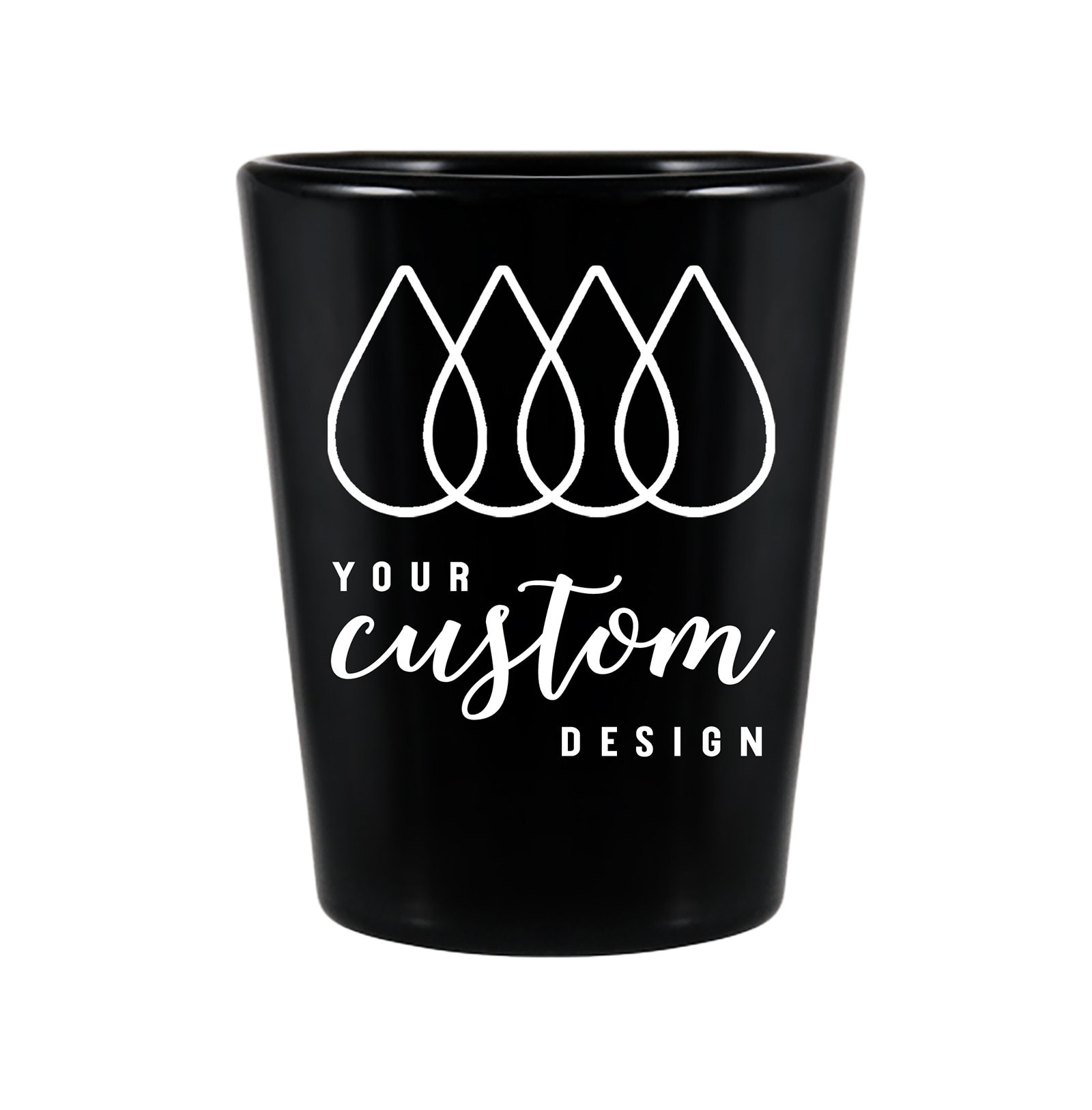 Custom 1.5Oz Opaque Black Shot Glasses Personalized Promotional Items Party Favors Restaurant Barware Bar Drinkware | Your Design Or Logo