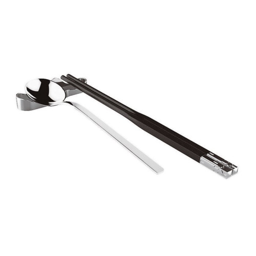 Sambonet Marco Polo Chopsticks Set (2 Pairs Chopsticks, Stainless Steel Holder, And Stainless Steel Spoon)