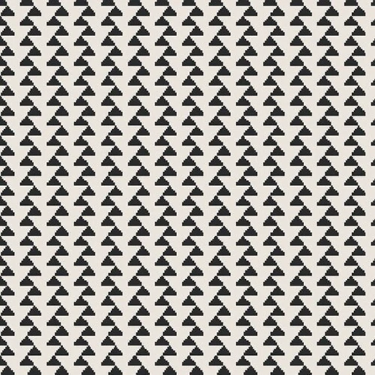 Zigzagged Pyramids, Black & White Fabric, Strips Fabric, Blender Art Gallery Fabric