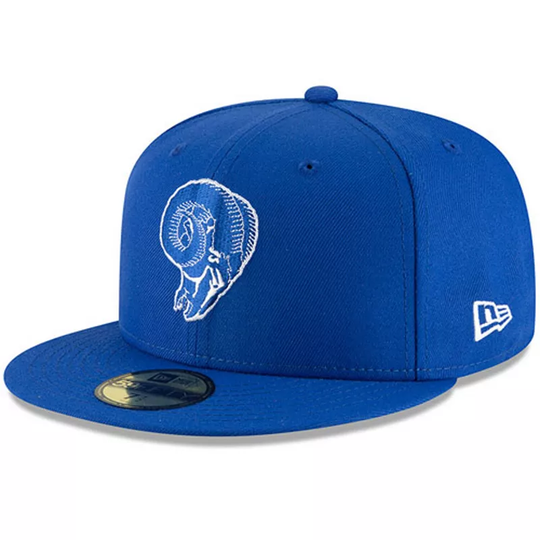 Men's New Era Royal Los Angeles Rams Omaha Throwback 59FIFTY Fitted Hat, Size: 7 1/4, LAR Blue