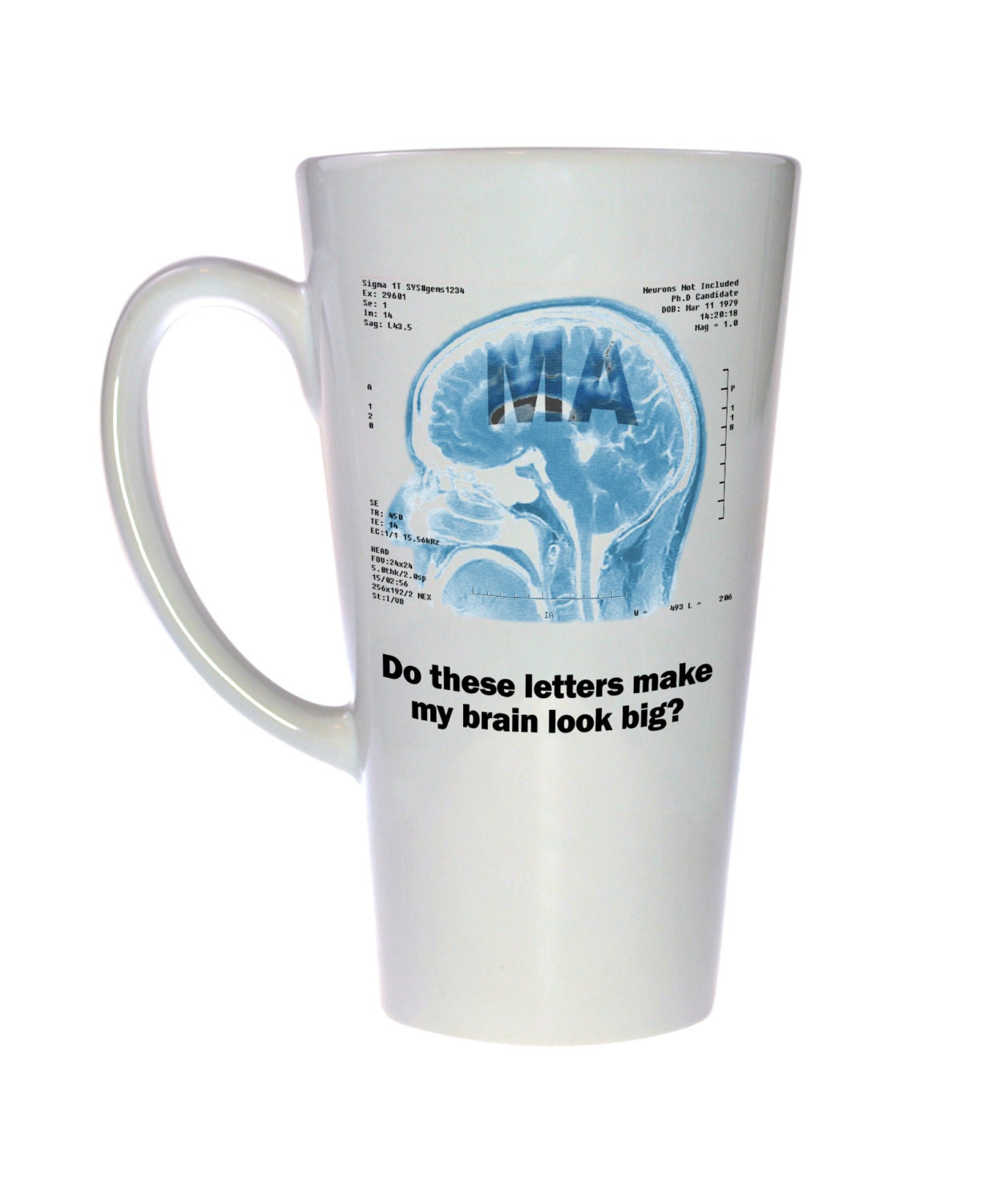 Master Of Arts Ma Mug - Funny Tall Latte Coffee Or Tea Graduation Gift Geek