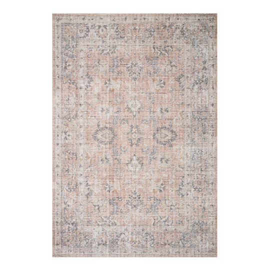 Blush Distressed Persian Style Skye Area Rug: Gray/Pink - Polyester - 5' x 8' by World Market