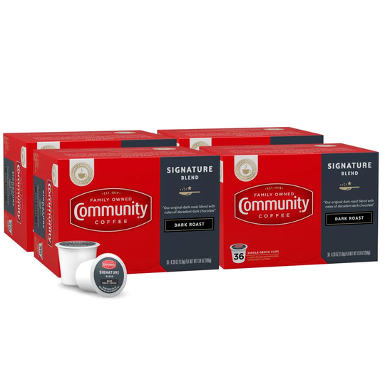 Community Coffee Signature Blend Dark Roast 144-Pack Signature Blend Dark Roast Single-Serve Coffee K-cup | 16313-4