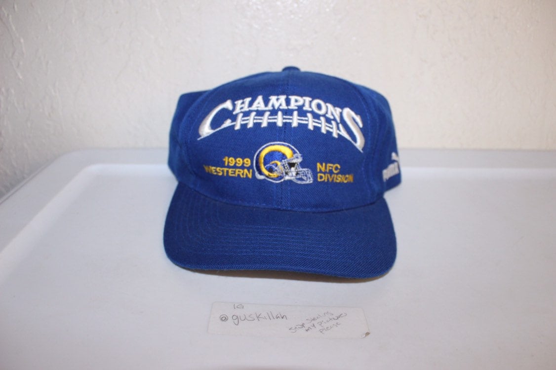 Vintage 90's St Louis Rams Nfc Champions Strapback Hat By Puma