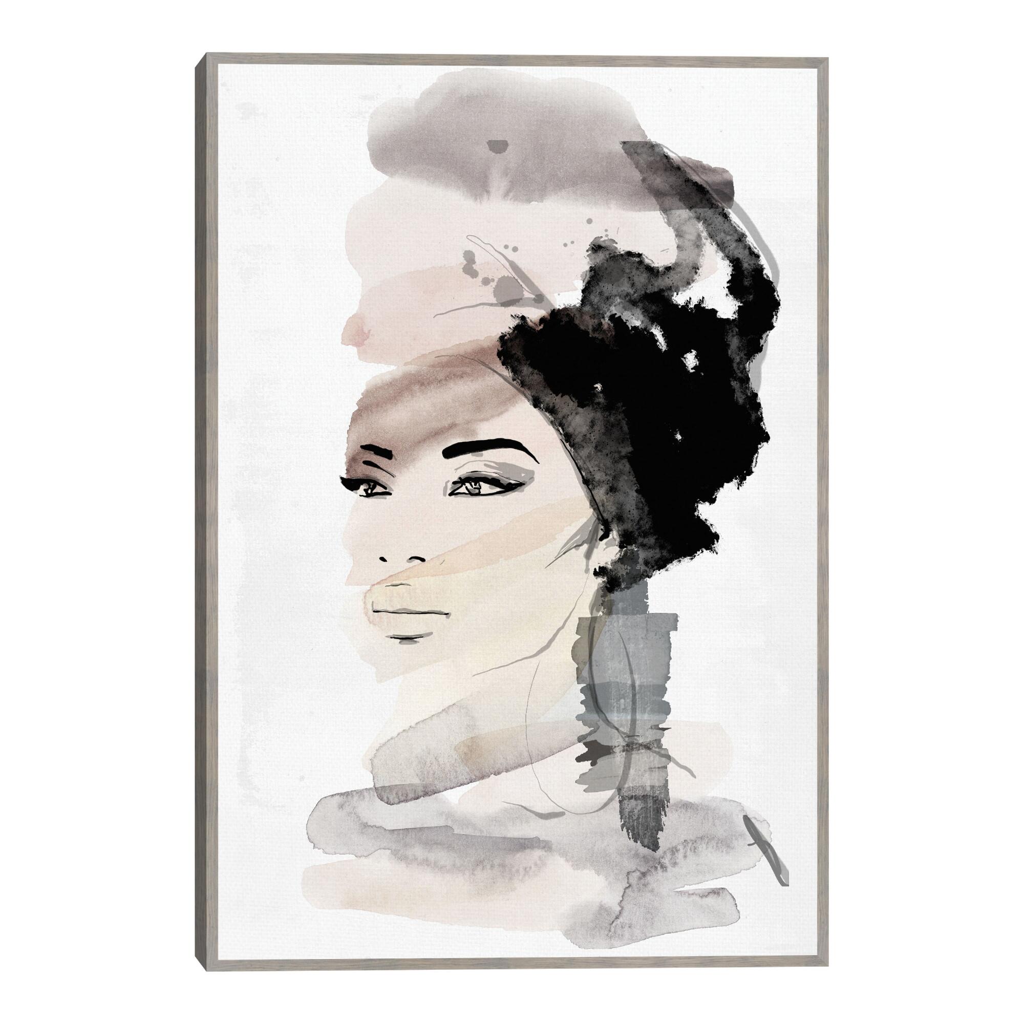 She Likes Water By Nikki Chu Framed Canvas Wall Art: Black/White by World Market