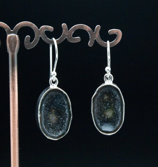 sterling Silver Agate Geode Earrings