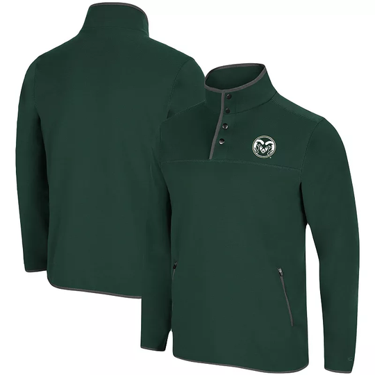 Men's Colosseum Green Colorado State Rams Rebound Snap Pullover Jacket, Size: Medium, CST Green