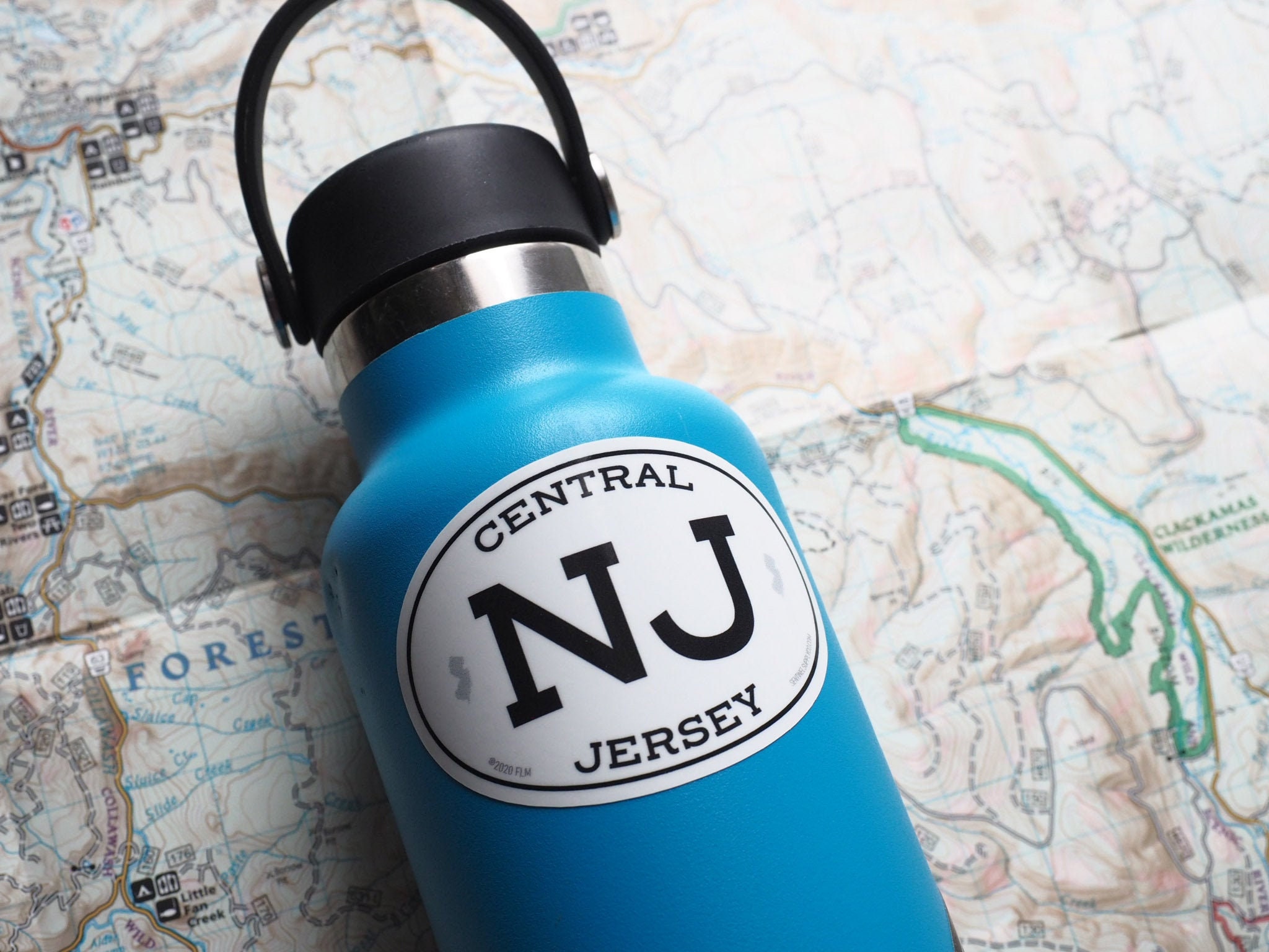 Central Jersey Nj Stickers - New White Oval Sticker, Shore, Trenton, Hamilton, Brunswick Princeton Decal For Hydroflask