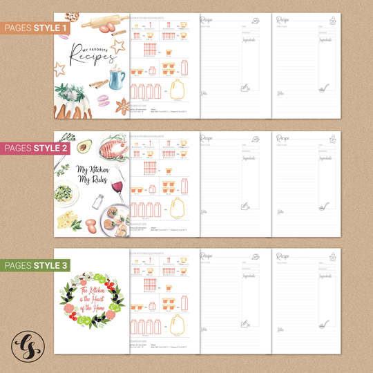 Recipe Book Pages Cook Refill A5 & A6