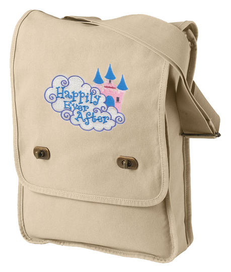 Happily Ever After Embroidered Canvas Field Bag