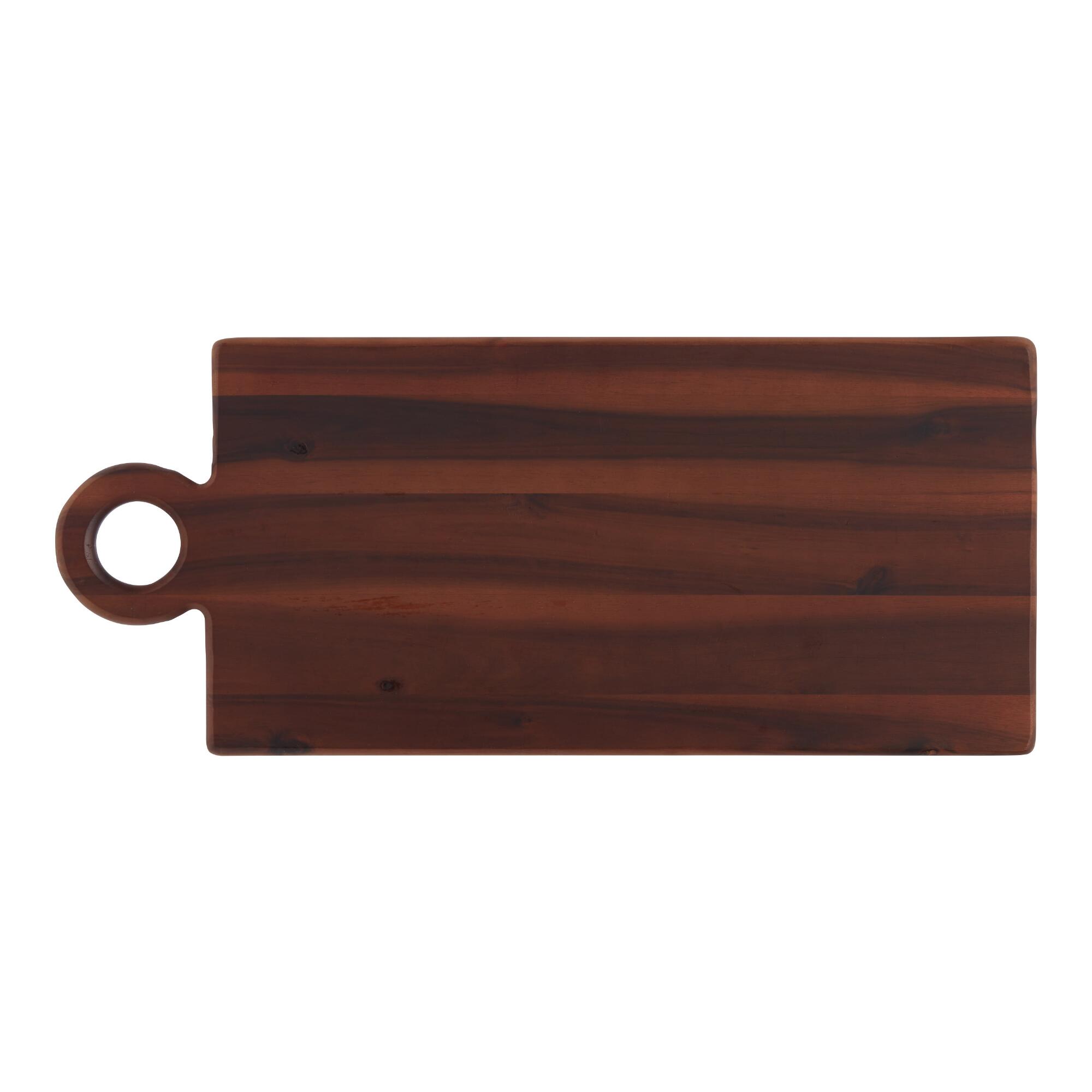 Rectangular Dark Brown Acacia Wood Serving Board by World Market
