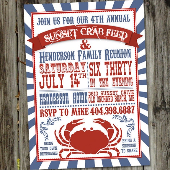 Seafood Boil Invitation, Crawfish Low Country Printable