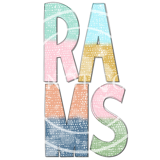 Rams Batik Style School Mascot Print/School Spirit Design/Diy Sublimation Transfer/ Heat Press Required/ No Digitals Sold