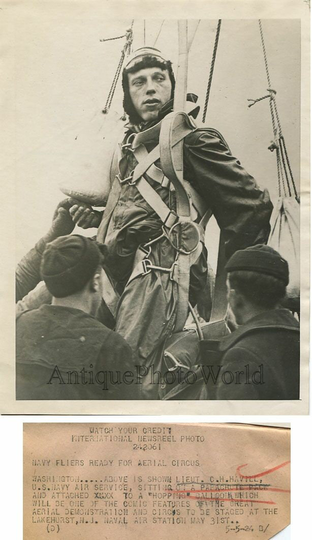 Aerial Circus Pilot By Balloon Antique Photo