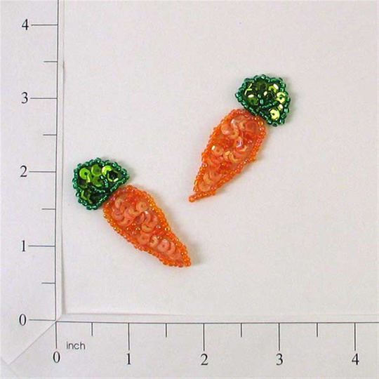 Expo Carrots Sequin Applique Pack Of 2