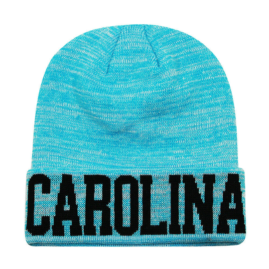 Carolina Blended Blue/Black/Silver Knit Beanie. Adult One Size Will Easily Stretch To Fit Most All Great Quality