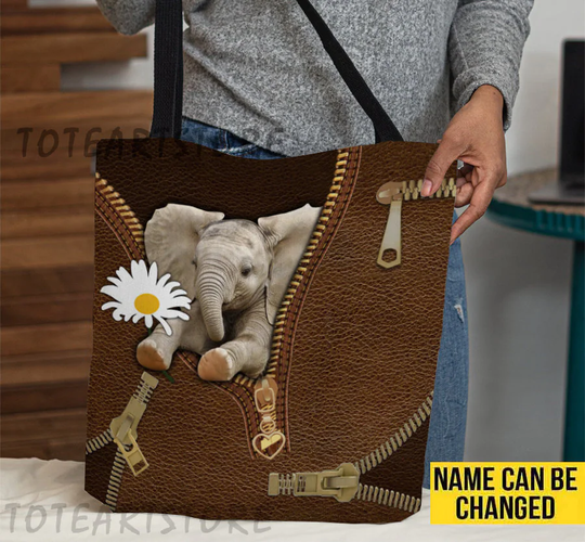 Elephant Tote Bag, Handbag, Shoulder Lovers Gift, Funny Vintage Bag Ppnm1