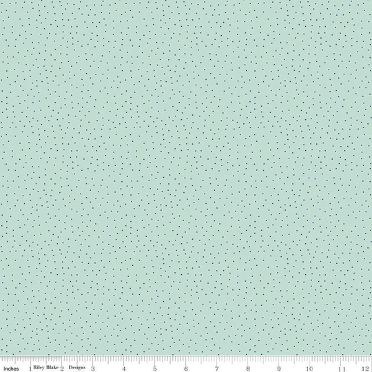 Tiny Blue & Aqua Dot Fabric, Riley Blake Enchanted Meadow C11557 Songbird, Quilt Fabric By The Yard, 100% Cotton Blender