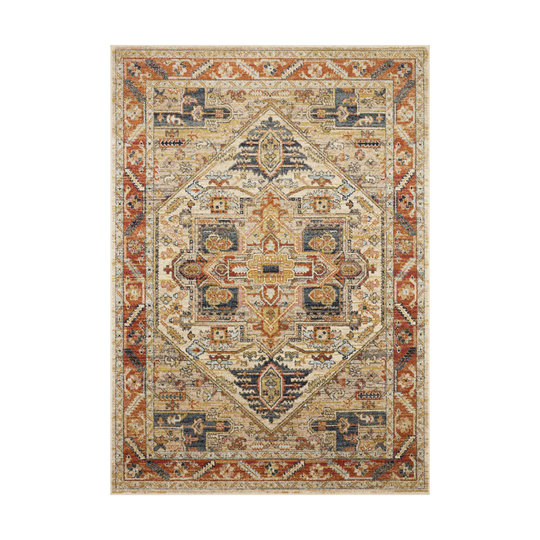 Multicolor Sand Jacinda Area Rug: Blue/Orange/Multi - Runner by World Market