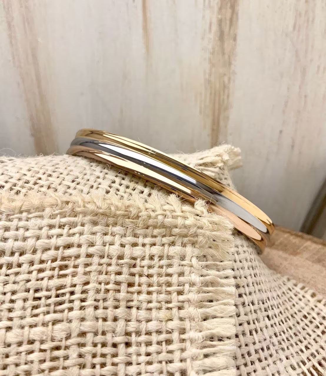 Three Color Mixed Bangle Bracelet No Coloration Stackable