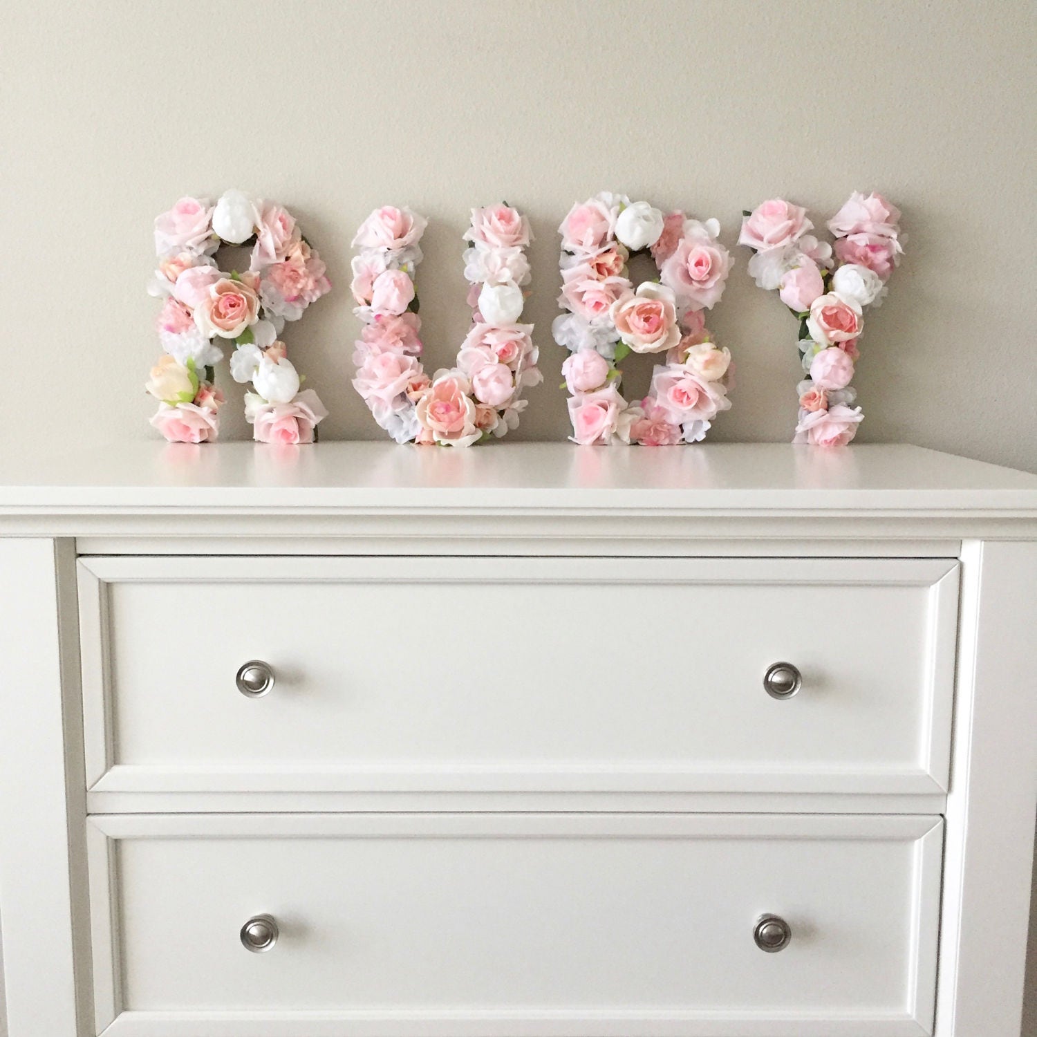 Baby Girl Room Decor, Floral Letter, Name Reveal, Flower Gender Wall, Sign Nursery