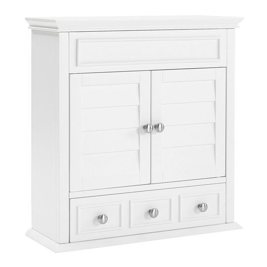 White Wood Maryella Bathroom Wall Cabinet by World Market