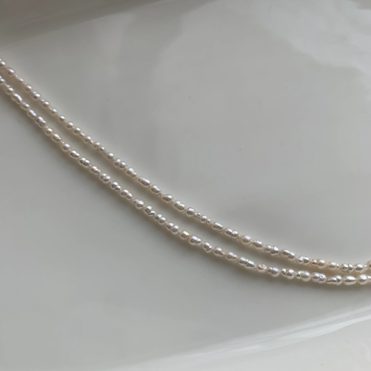 Cute Tiny Baroque Pearl Necklace, 2.5mm Small Layering Dainty Necklace