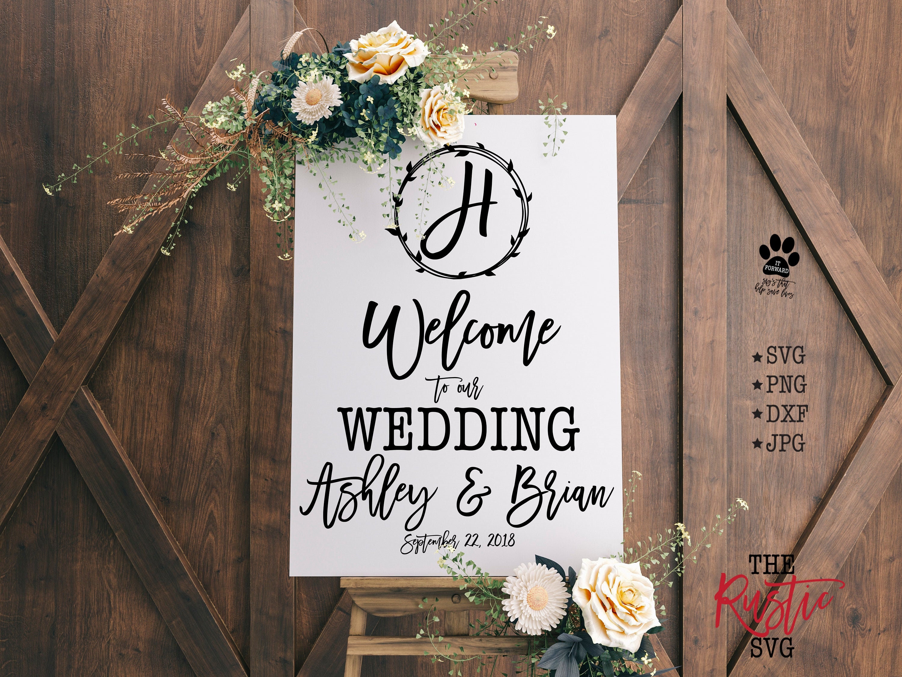 Welcome To Our Wedding, Wedding Ceremony Sign, Personalized Svg, Cricut, Silhouette, 002