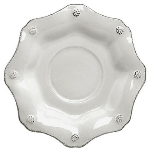 Juliska Berry Thread Whitewash Scallop Saucer 7"L, 7"W, 0.5"H