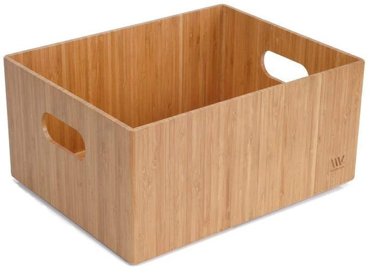 Mobilevision Bamboo Storage Box Multi-Purpose Organizer, 14" X 11" 6.5"