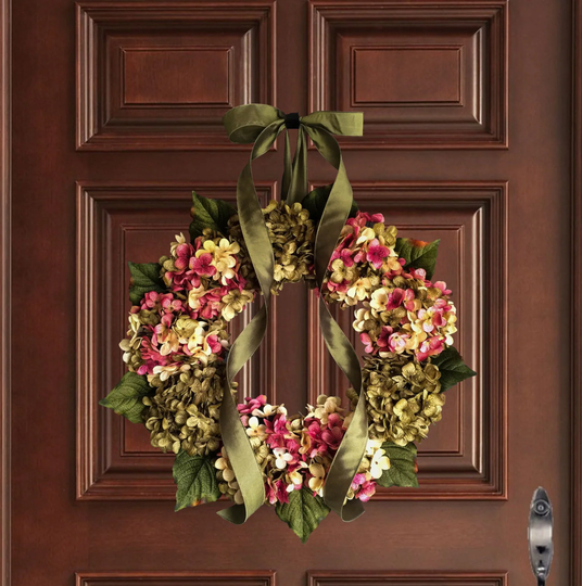 Front Door Wreaths | Hand Blended Hydrangea Wreath Spring & Summer For Gift Mom