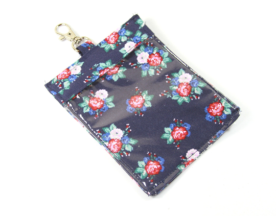 Flowers Fabric Insert, Fabric Badge Holder, Transparent Clear Id Badge Sleeve, Insert