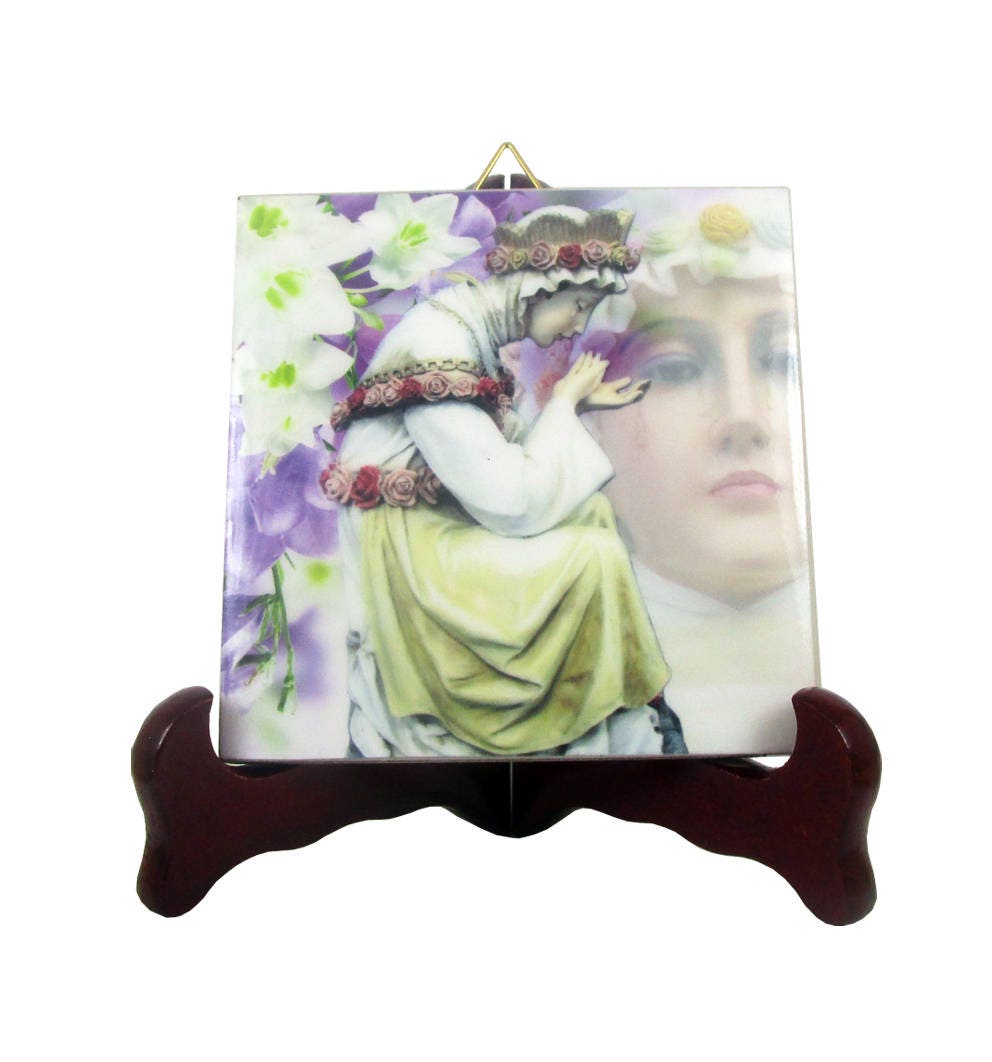 Our Lady Of La Salette Catholic Icon On Ceramic Tile Virgin Art Religious Sorrows Mary