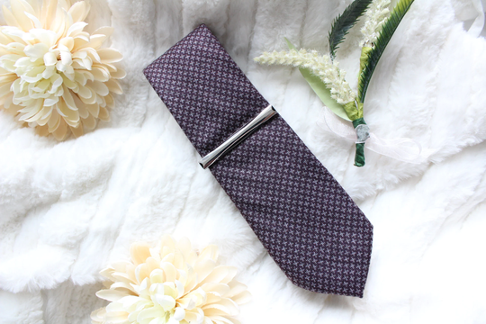 Dark Purple Soft Thin Cotton Blend Skinny Tie | Men's Necktie Groom Groomsman Wedding Ties
