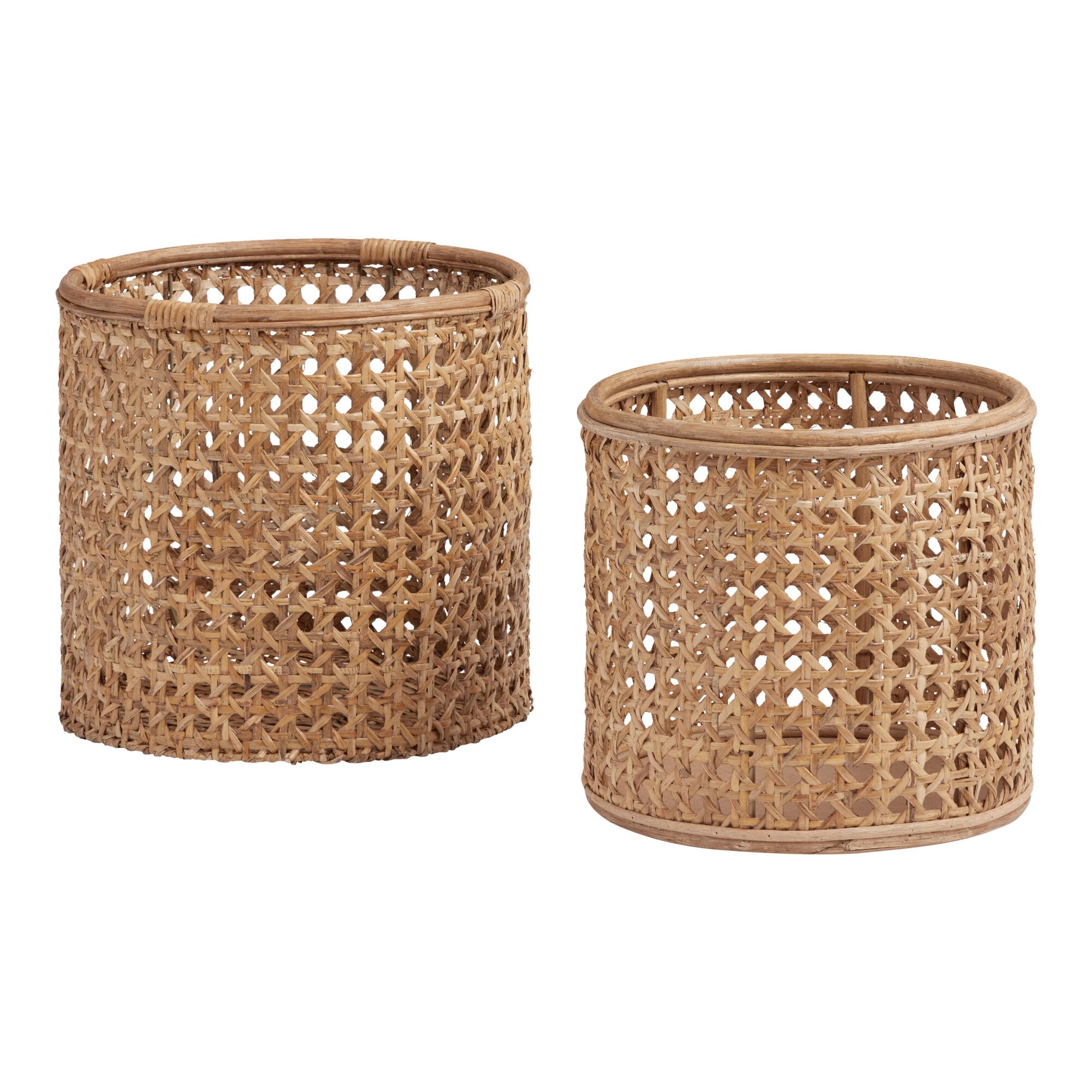 Natural Rattan Cane Open Weave Farrah Basket by World Market