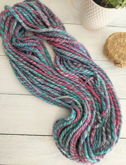 Super Bulky Yarn, Handspun Big Knitting, Polwarth Silk Blend, Earthy Chunky Yarn