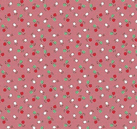 Cook Book Tulips Cayenne, Lori Holt For Riley Blake, 1/2 Yard - Cut Continuously, C11769-Cayenne