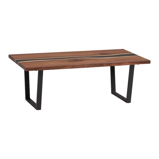 Mocha Live Edge Wood And Resin Cailen Coffee Table: Brown by World Market