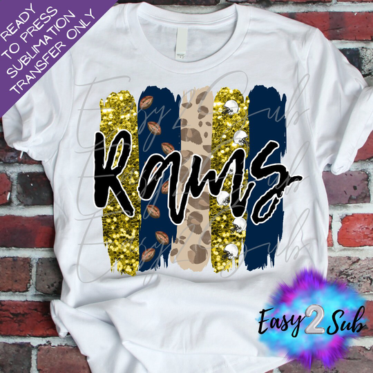 Rams Football Sublimation Transfer Print, Ready To Press Transfer, Image Transfer, T-Shirt Sheet