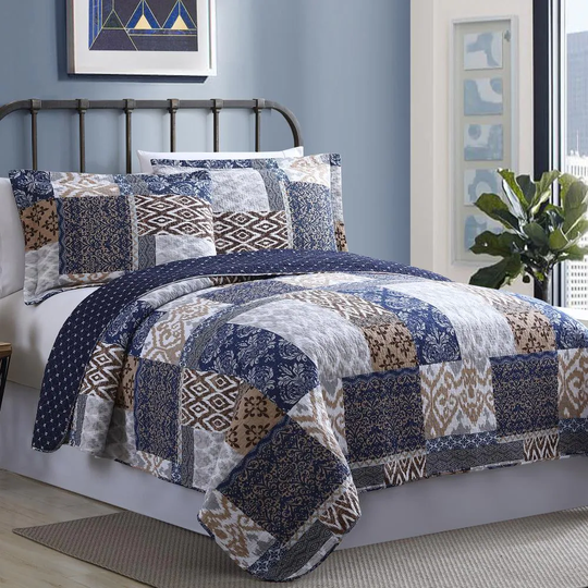 Amrapur Overseas Laura Multi Reversible Full/Queen Quilt (Blend with Polyester Fill) | 3CTNQLTG-LUR-FQ