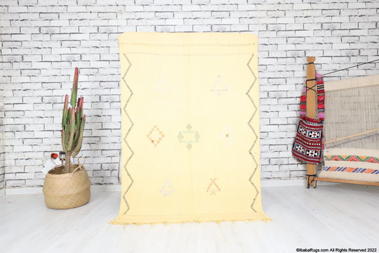 Gift For The Home, Sabra Rug, 4, 5x3, 1 Ft, Moroccan Cactus Silk Morrocan Rug, Ethnic Boho Style Carpet