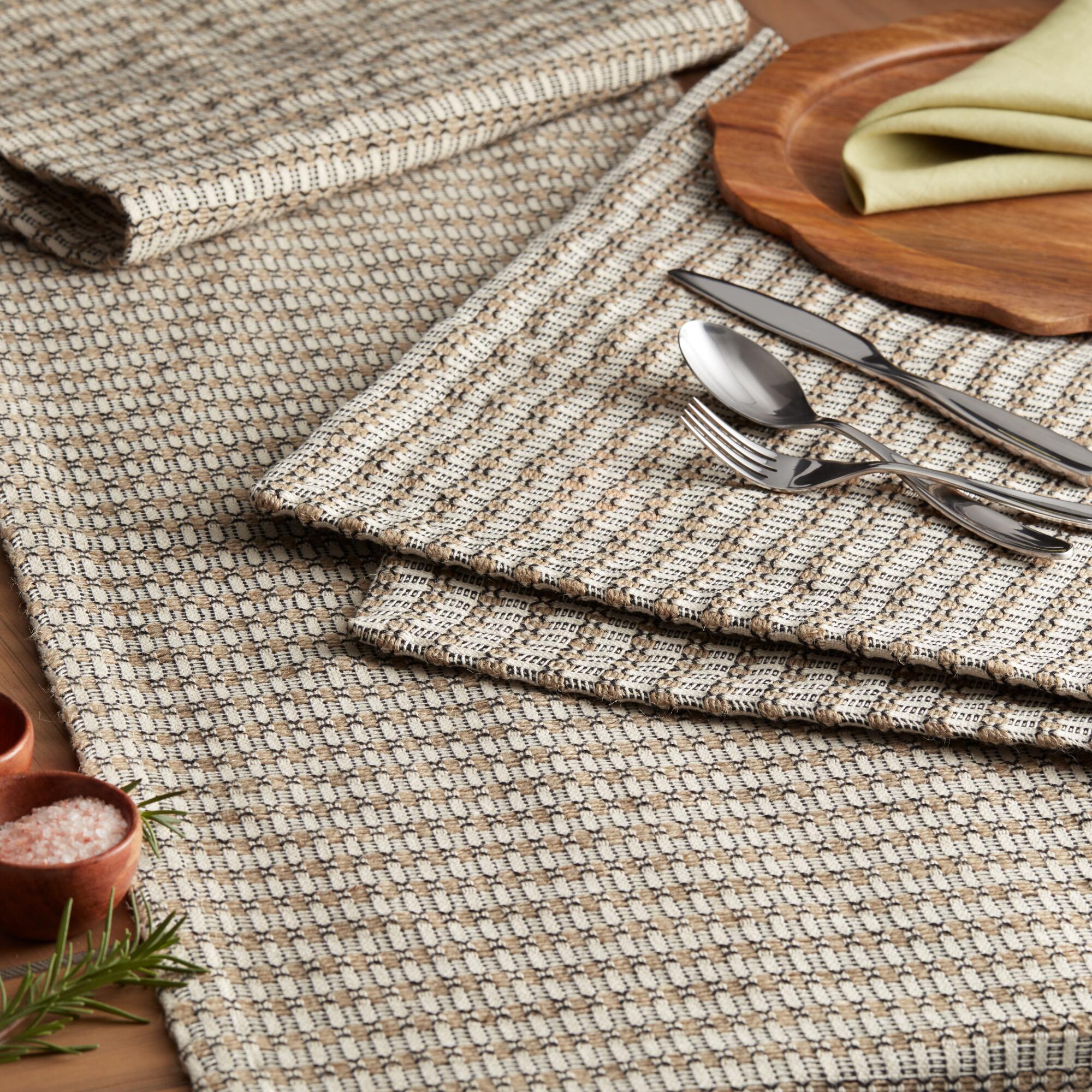 Natural And Black Geo Lindi Table Linen Collection by World Market