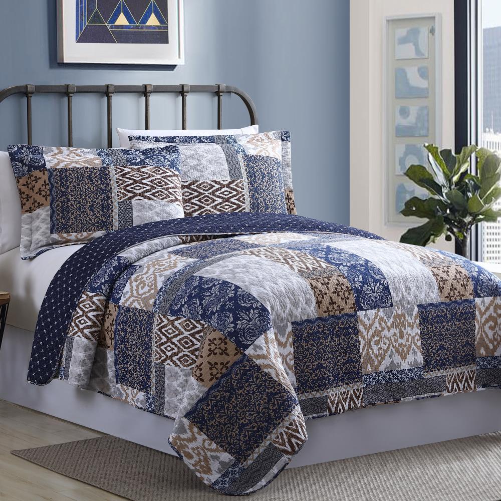 Amrapur Overseas Laura Multi Multi Reversible King Quilt (Blend with Polyester Fill) | 3CTNQLTG-LUR-KG