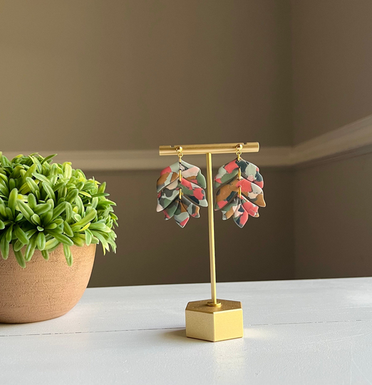 Multicolored Layered Clay Earrings