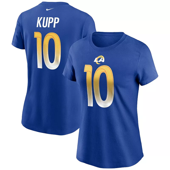 Women's Nike Cooper Kupp Royal Los Angeles Rams Name & Number T-Shirt, Size: XL, LAR Blue