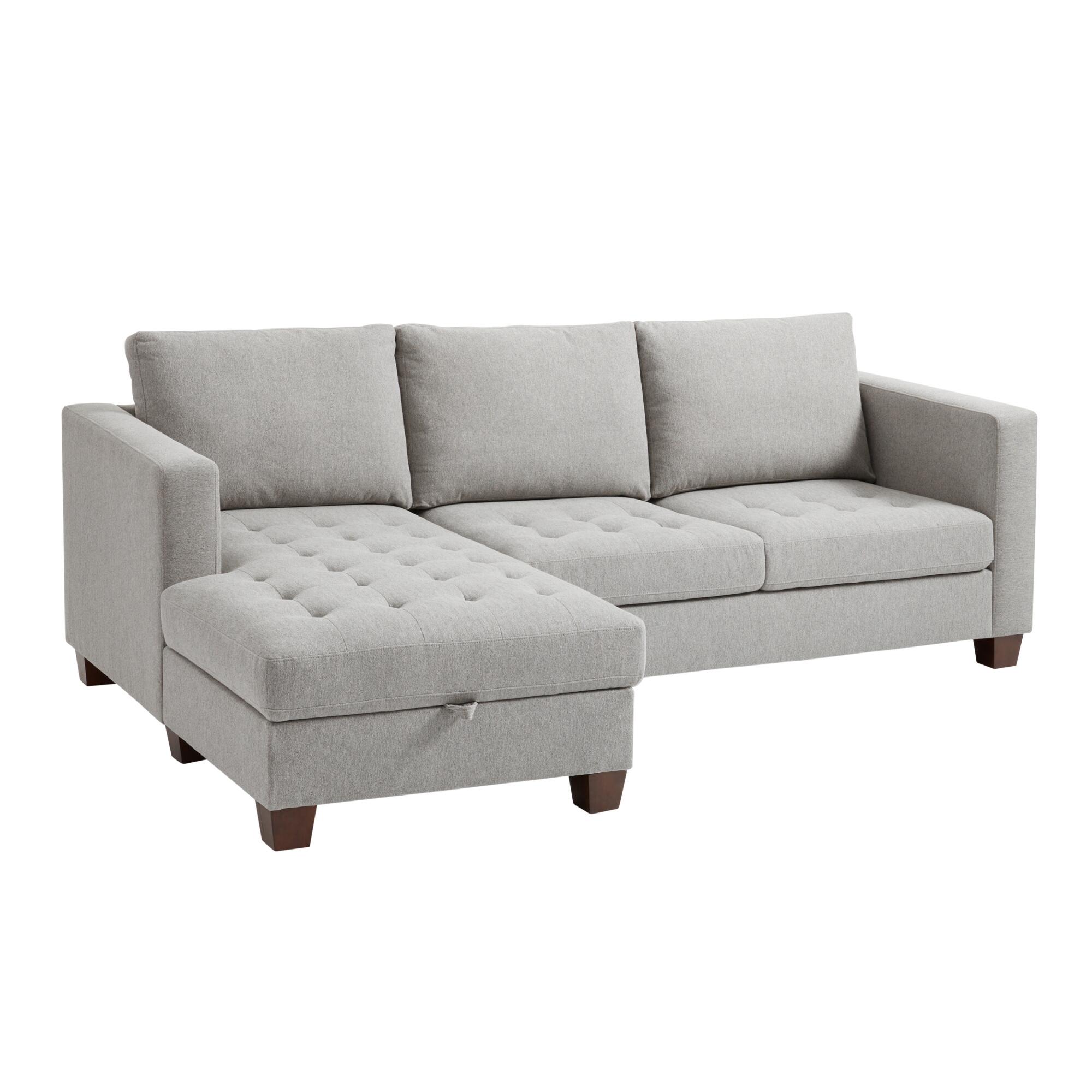 Gray Left Facing Trudeau Sectional Sofa with Storage by World Market