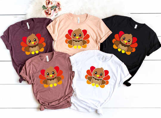 Little Turkey Shirt, Thanksgiving Family Thanksgiving, Matching Tee, Thankful Tee, Cute Funny